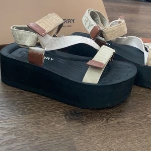 BURBERRY Webbing Sandal w Webge
